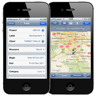 Creating tasks and calculating the routes by the iPhone version