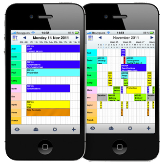 Daily and monthly view on the iPhone