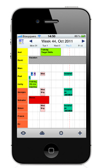 weekly view PlanningPME on iphone
