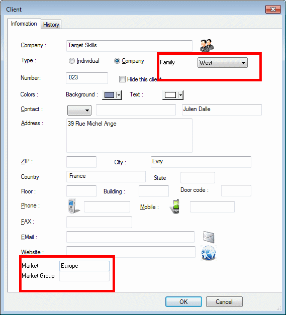 Possibility to create customised data on the main tab: