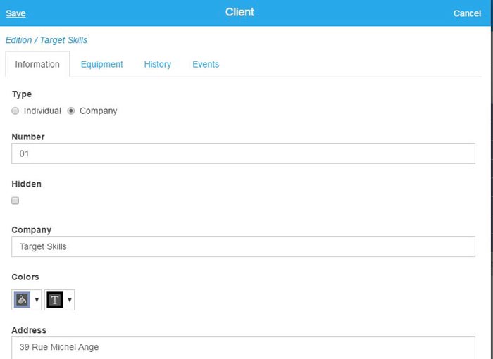 Detailed client record