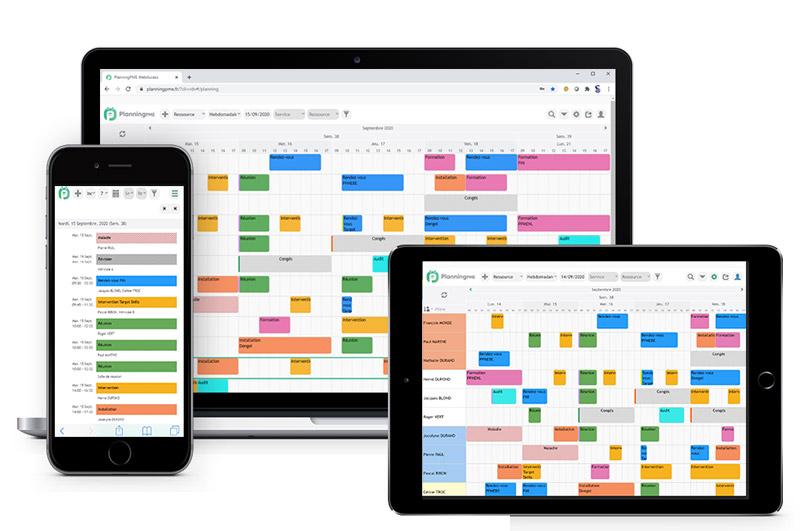 Create an online schedule with PlanningPME Web Access