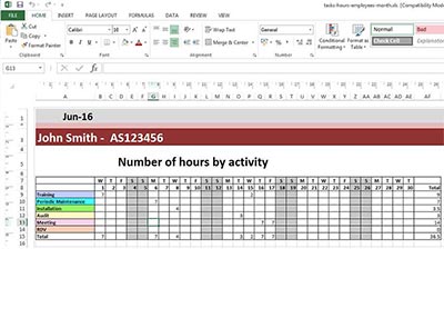 Excel planning template