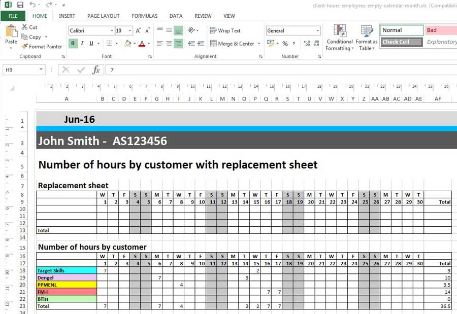 Excel schedule templates to download for free