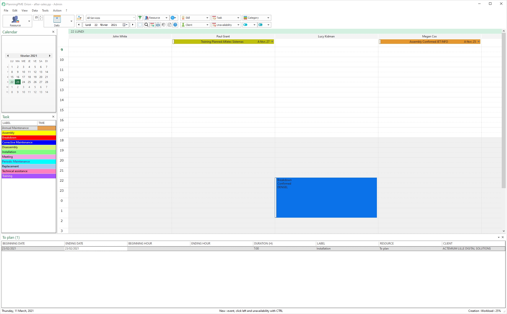 Manage shift schedule, weekly or monthly planning - PlanningPME