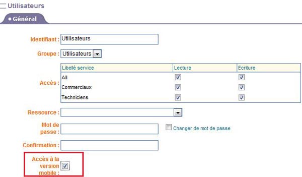 Create users from the online scheduling application PlanningPME Web Access