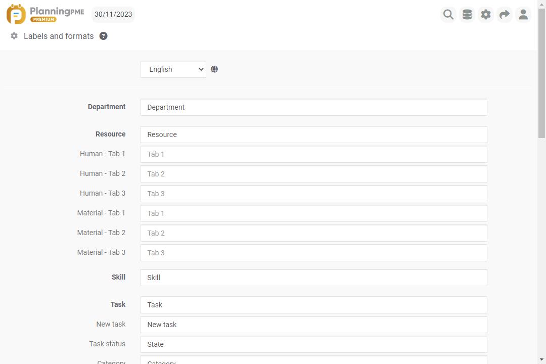 Personalising the data labels