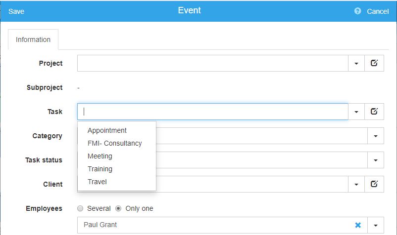 Customising the tasks list per department