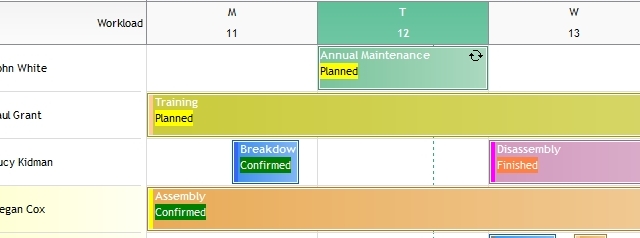 Adapt the drawing space on the schedule