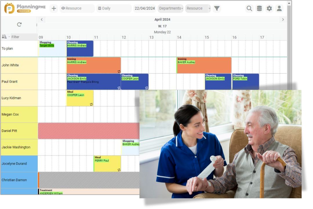 Homecare service schedule template