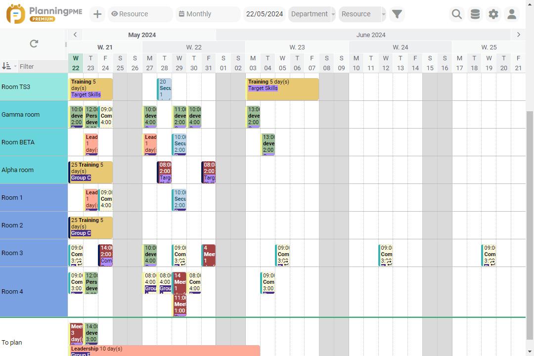 Activity schedule Week view of the room schedule template