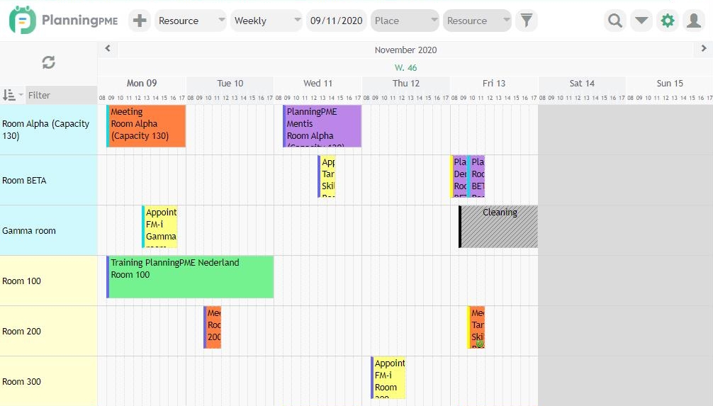 Room scheduling software - PlanningPME