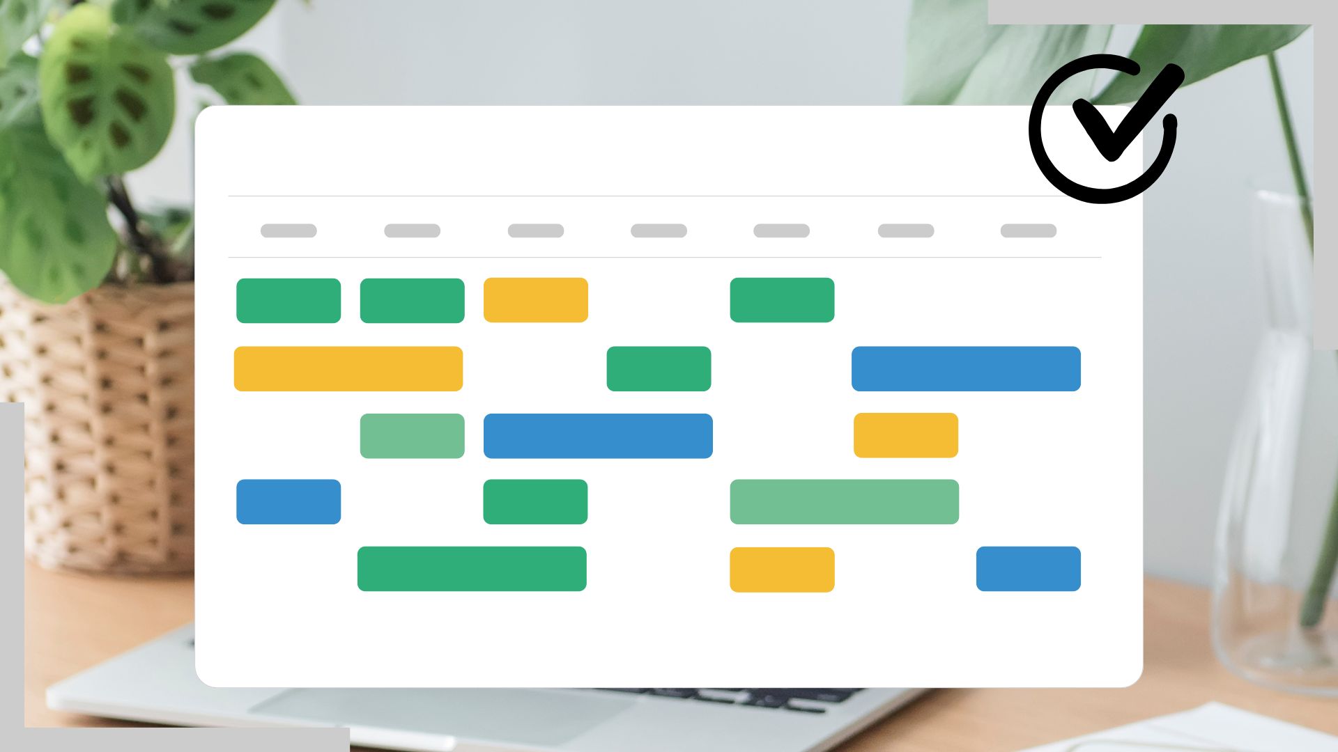 Illustration of a weekly schedule organized with color-coded tasks from Monday to Sunday